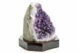 Deep Purple Amethyst Geode With Wood Base - Uruguay #373110-1